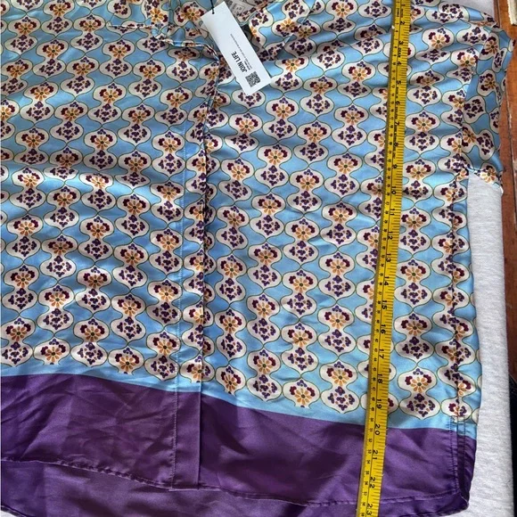 Women’s Zara Set NWT Geometric Print Blue /Purple Size Medium High Waist - Picture 12 of 16